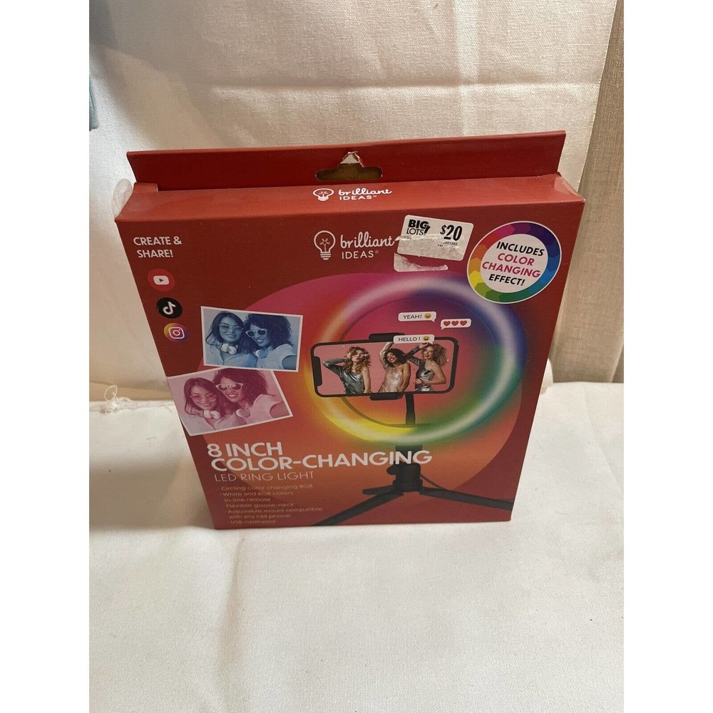 Brilliant Ideas 8 Inch Color-Changing LED Ring Light
